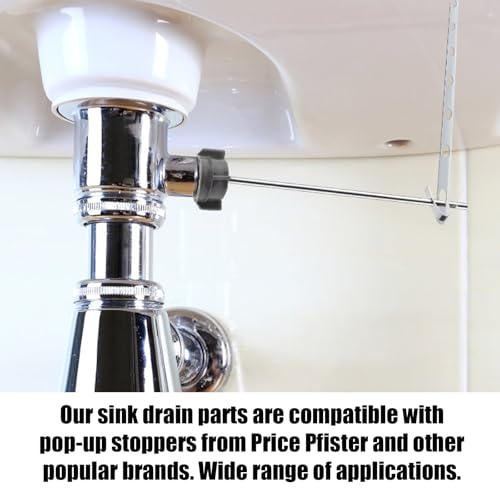 2pcs Sink Drain Parts, Pop-Up Stopper & Pivot Rod for Price Pfister | Sink Drain Repair Kit for Popular Band, Bathroom Replacement - style: Style 1