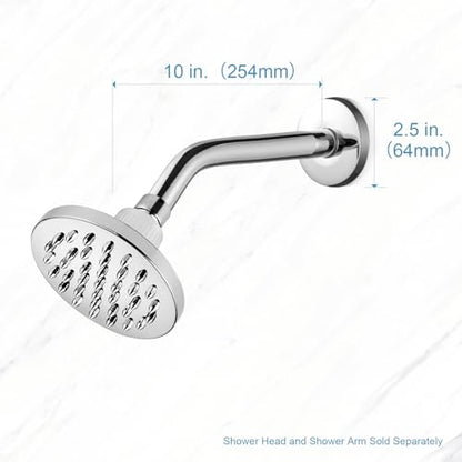 OFFO Shower Arm with Flange, 10 in Wall Mount Replacement Angle Shower Head Arm Wall-Mounted For Fixed Shower Head & Handheld Showerhead, Chrome - color: Chrome, style: 10 in