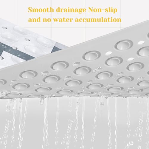 Yellow Black Bath Tub Mat Non Slip, Modern Geometric Large Washable Shower Mats with Drain Holes and Suction Cups,40 X 16 Inch - color: Yellow Black