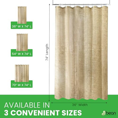Bean Products Natural Hemp Narrow Shower Stall Curtain Liner - 36x74 | Non Toxic, Eco Friendly, Mildew Resistant Cloth Shower Cutain Liner - Washable, Quick Dry, Breathable, Odor Free, No Plastic - color: Hemp Natural, size: 36"W x 74"L (Pack of 1)