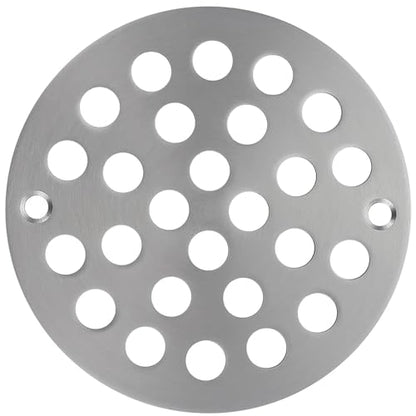 4 Inch Shower Drain Cover,Round Screw-in Floor Drain Cover,Easy-to-Install Replacement Cover Brushed Nickel - color: Brushed Nickel, size: 4 inch