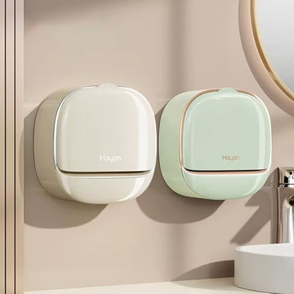 Soap Holder Dish Shower, Bar Soap Holder with Drainage, Self Draining Soap Holder, Wall Mounted Soap Box Tray Container for Bathroom, Bathtub Kitchen Sink (2PCS Light Green+Cream) - color: 2pcs Light Green+cream