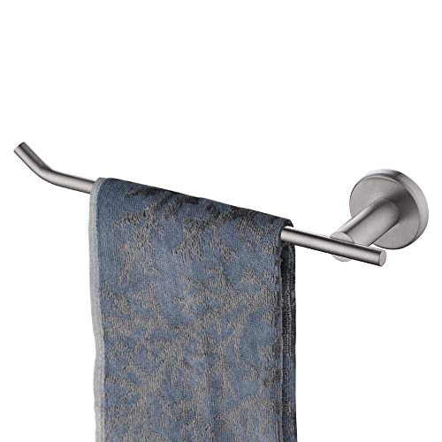 JQK Hand Towel Bar, Stainless Steel Towel Ring for Bathroom, 9 Inch Necklace Holder Brushed Finish Wall Mount Left Hand, TR101-BN - color: Brushed, size: 9 Inch (Left)
