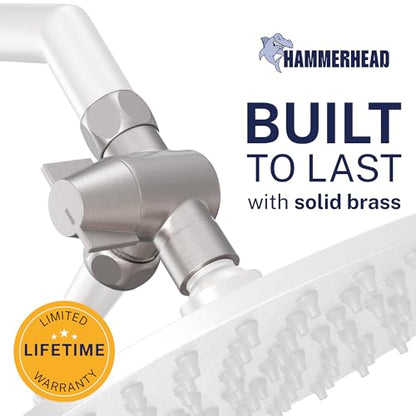 HammerHead Showers® Solid Metal 3 Way Shower Diverter Valve - Shower Arm Diverter Connects Fixed and Hand Held to Shower Arm - Shower Diverter for Dual Shower Head - Shower Splitter - Brushed Nickel - color: Brushed Nickel