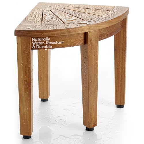 AquaTeak Kai OptiAREA 12" Teak Foot Rest | Durable, Water-Resistant Teak, Shower Chair & Shaving Foot Rest, Indoor/Outdoor Use