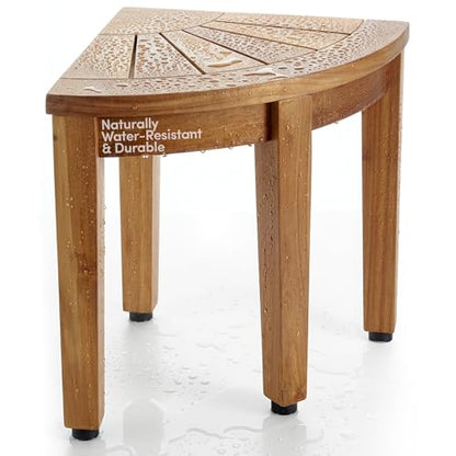 AquaTeak Kai OptiAREA 12" Teak Foot Rest | Durable, Water-Resistant Teak, Shower Chair & Shaving Foot Rest, Indoor/Outdoor Use
