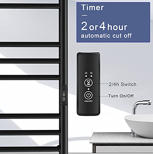 Towel Warmer with Timer, Heated Towel Rack, Wall Mounted hot Towel Warmer for Bathroom, Hardwired or Plug-in Models