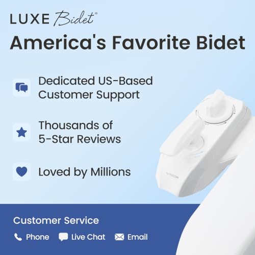 LUXE Bidet NEO 320 PLUS - Warm Water Bidet Attachment for Toilet, White | Non-Electric, Warm Water, Dual Nozzle, Slide-In Install, 360° Self-Clean, EZ-Lift to Clean, Feminine & Rear Wash - color: White