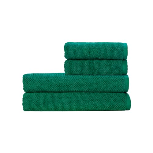 Christy Brixton 4 Piece Towel Set | Emerald Green | 100% Cotton | Ultra Soft | Super Absorbent | 600GSM | 2 Bath Sheets 2 Hand Towels - color: Emerald, size: 2 Hand 2 Bath Sheet Set