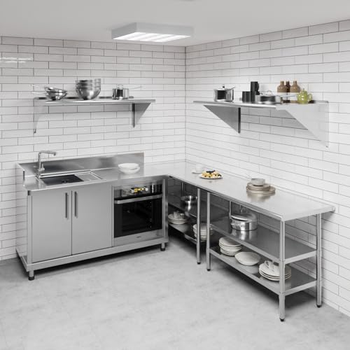 AmGood 24 in. x 48 in. Stainless Steel Wall Shelf | NSF | Metal Shelving | Garage, Laundry, Storage, Utility Room | Restaurant, Commercial Kitchen - size: 24 in. x 48 in.