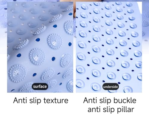 White 30×18 Upgraded Raised-dot Bathroom Non-Slip Suction Cups, Shower mats and Bathtub mats with Drain Holes and Small Raised dots for Comfortable Massage. Machine-Washable and Durable.