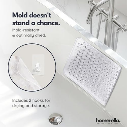 homerella Bathtub Mat Non Slip 28x16 Shower Mat Non Slip Anti Mold BPA Free - color: Clear, size: 27.6" x 15.7" (Rectangular)
