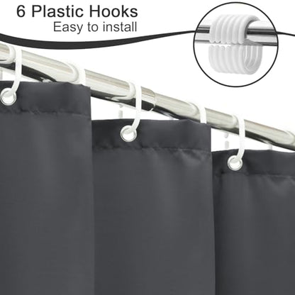 AooHome Stall Shower Curtain 36 Width x 72 Height Inch, Solid Fabric Bathroom Curtain for Hotel with Hooks, Water Repellent, Dark Grey - color: Dark Grey, size: 36"W x 72"L (Pack of 1)