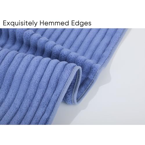 Luxury 2-Piece Quick-Dry Bath Towel Set 27.5X 55 Inches – Ultra Soft Microfiber for Bathroom, Bar, Pool, Gym & Travel – Elegant Twill Design - color: 2blue