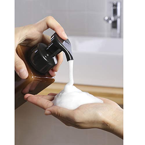 Foaming Soap Dispenser, 22oz Plastic Refillable Pump Bottle, 2 Pack, Amber | Hand Dispenser for Liquid Soap, Shampoo & Body Wash – Saves Soap with Rich Foam, Reusable, Easy to Refill, BPA-Free - color: Amber, size: 22 oz (2 Pack)