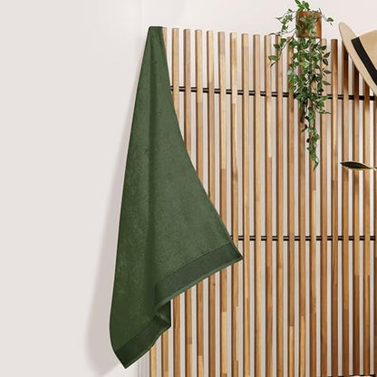 Cotton 2 Pack Oversized Bath Sheet 35 x 70, Large Bath Sheet, Ultra Absorbent, Compact, Eco-Friendly and 100% Recyclable, Quick Drying and Lightweight Towel - Olive Green - color: Olive Green, size: 2 Pack Bath Sheets