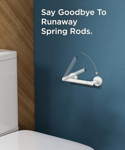 FORIOUS Commercial Toilet Paper Holder Wall Mount Bathroom Tissue Holder | White | SUS304 Stainless Steel Rustproof | Double Post Pivoting Toilet Paper Roll Holder | Screw-In | Round Base - color: White