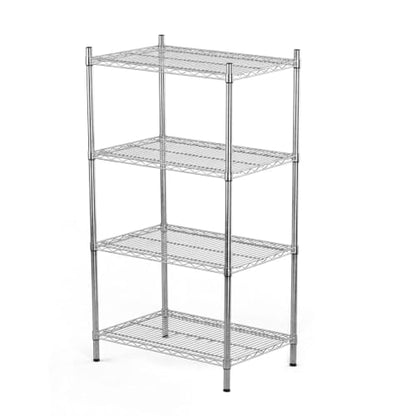 APLSS NSF 4-Tier Chrome Storage Shelves, 24"x36"x63", Dry Environments, Commercial Heavy Duty Steel Wire Shelving Unit, 800lbs Per Shelf, Kitchen Garage - color: Chrome, size: 24"x36"x63"