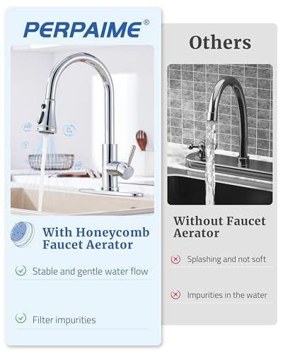 Kitchen Faucet Spray Head Replacement with 15 Adapters, 3-Function, Chrome | Pull Down Faucet Sprayer Head, Easy to Install, Compatible with Delta Moen Kohler, 3 Modes, for Kitchen Sink Faucet - color: Chrome