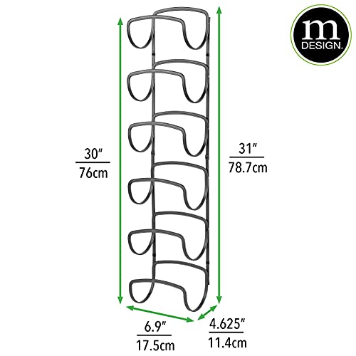 mDesign Metal Towel Shelves – Towel Rack for the Bathroom with 6 Compartments – Practical Bathroom Accessories for Both Large and Small Towels – Black - color: Black