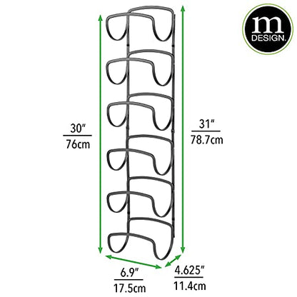 mDesign Metal Towel Shelves – Towel Rack for the Bathroom with 6 Compartments – Practical Bathroom Accessories for Both Large and Small Towels – Black - color: Black