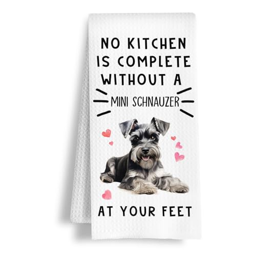 Funny Mini Schnauzer Hand Towels for Kitchen Home Bathroom Decor, A Kitchen is Not Complete Without A Mini Schnauzer Dish Towel, Dog Lovers Gift, 16×24 Inch - color: Miniature Schnauzer-kitchen