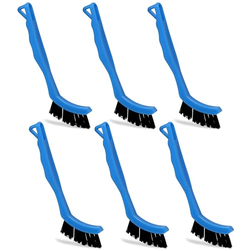 Grout Brush - 6 Pk Grout Cleaner Brush - Shower Tile Scrubber - Crevice Cleaning Brushes - Grout Scrub Brush with Handle for Floor, Kitchen