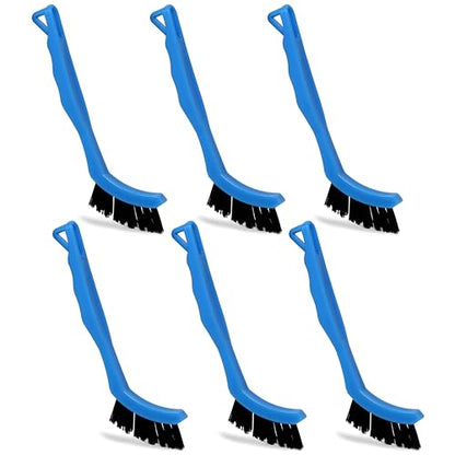 Grout Brush - 6 Pk Grout Cleaner Brush - Shower Tile Scrubber - Crevice Cleaning Brushes - Grout Scrub Brush with Handle for Floor, Kitchen