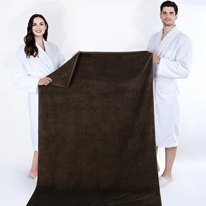 Cotton Paradise 100% Cotton Turkish Towel, Soft Absorbent Quick Dry, 40x80 Oversized Bath Sheet Towel, Chocolate Brown - color: Chocolate Brown, size: 40"x80"