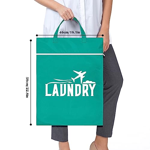 Fiodrimy 2 Pcs Large Travel Laundry Bags - Washable Waterproof Wet Dry Bags for Dirty Clothes, Swimsuits, Workout & Gym Clothes - Pink & Blue - color: Pink+blue