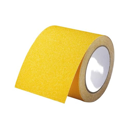 PVC Antislip Floor Tape Strips Roll with Adhesive Backing for Enhances Safety Stair Step Bathroom and Kitchen Waterproof - color: Yellow