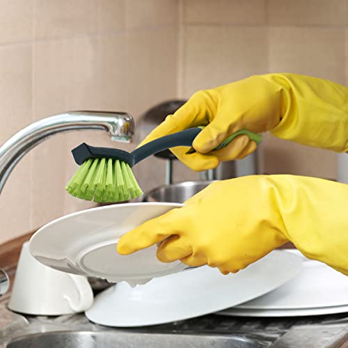 Pine-Sol Scrub Brush Set - Long Handle Cleaning Brushes with Heavy Duty Bristles and Comfort Grip - Scrubbers for Kitchen, Household, and Dishwashing, 2 Pieces - size: 2 Piece Set