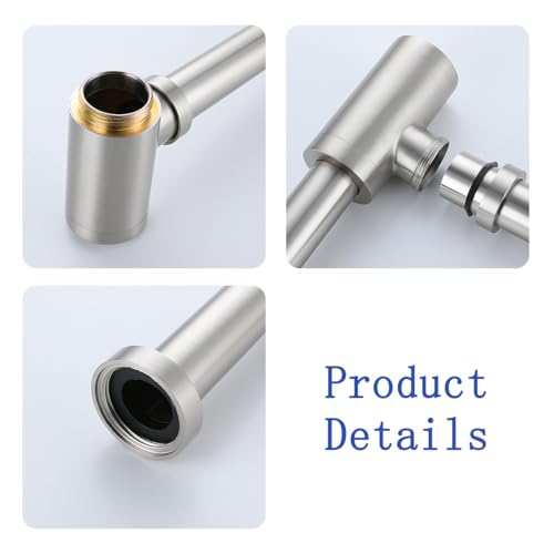 Basin Bottle Trap Brushed Nickel Sink Bathroom Waste Pipe 1-1/4 inch Slip Inlet Drain Tube Adjustable P-Trap Drain Pipe,SW-83888BN-L2. - color: T03-Brushed Nickel