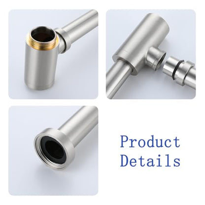 Basin Bottle Trap Brushed Nickel Sink Bathroom Waste Pipe 1-1/4 inch Slip Inlet Drain Tube Adjustable P-Trap Drain Pipe,SW-83888BN-L2. - color: T03-Brushed Nickel