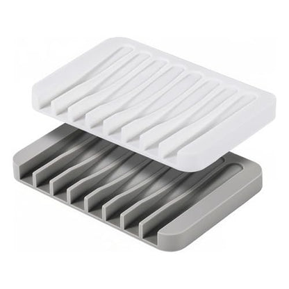 Asltw 2 PCS Soap Holder, Self Draining Soap Dishes, Premium Silicone Soap Holder, Bathroom, Kitchen, Sponges, Keep Soaps Bars Dry Clean, Extend Life Easy Clean Non - Slip Design
