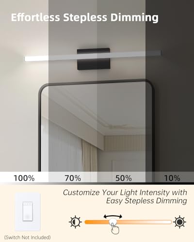 LED Modern Bathroom Vanity Light Bar 36 Inch, 34W 2900 Lumens Dimmable 5CCT LED Lights for Bathroom, Simple Square Black Vanity Light Fixtures Over Mirror - ETL Certified - size: 36IN-5CCT