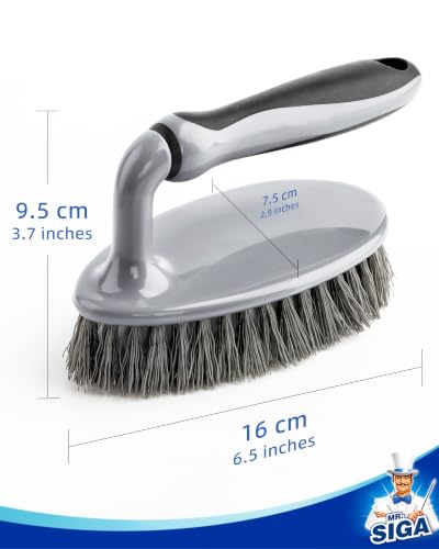 MR.SIGA Heavy Duty Scrub Brush with Comfortable Grip for Bathroom Shower | Strong bristles with effective scrubbing power, ideal for kitchen, bathroom, shower and everyday household cleaning.