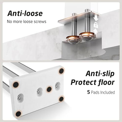 KES Heavy Marble Base Standing Towel Rack, 3-Tier Stainless Steel, Polished | Freestanding Design, No-Drill Assembly, Tiered Bars For Bath Sheets, Bath Towels, Hand Towels, Anti-Slip Pads - color: Polished Silver
