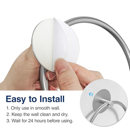 Nickel Brushed Bathroom Towel Ring - SUS304 Stainless Steel Bathroom Towel Rack, Susswiff Adhesive Wall Mounted Hand Towels Holder, Towel Hanger for Bathroom Organizer, Kitchen Storage - color: Nickel Brushed
