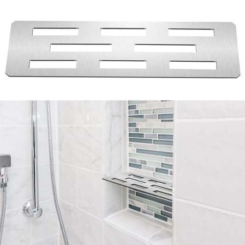 12 Inch Shower Niche Shelf Brushed 316 Stainless Steel Finish Tile Insert | Rectangular Shelf for 12 Inch Tile Prefabricated Niches, Fits 1/8 Inch Grout Lines, Shower Niche Insert Brushed 316 Stainless - size: 316 Stainless Steel - Silver