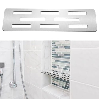 12 Inch Shower Niche Shelf Brushed 316 Stainless Steel Finish Tile Insert | Rectangular Shelf for 12 Inch Tile Prefabricated Niches, Fits 1/8 Inch Grout Lines, Shower Niche Insert Brushed 316 Stainless - size: 316 Stainless Steel - Silver