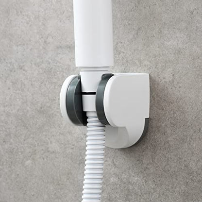 White Shower Bracket Wall Mount Plastic Shower Head Holder for Hand Held, ST01W - style: White