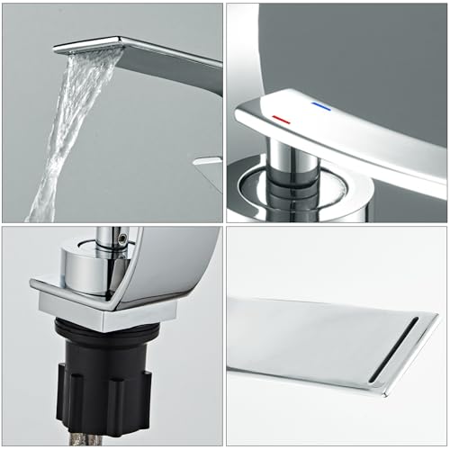 becola Chrome Bathroom Sink Faucet, Low Arc Modern Bathroom Faucet, Brass Single Hole Vanity Sink Faucet, Touch On Single Handle Basin Faucet Tap with 3/8” Hot and Cold Water Supply - Chrome - color: Chrome