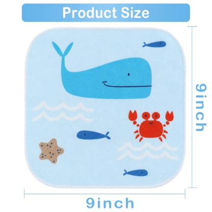 Baby Washcloths, 24Pack Baby Wash Cloths Extra Soft & Ultra Absorbent, Baby Towels and Washcloths Face Towels for Unisex Boys Girls Body, Washclothes Gentle on Sensitive Skin, 9x9 Whales & Crabs - color: Whales & Crabs
