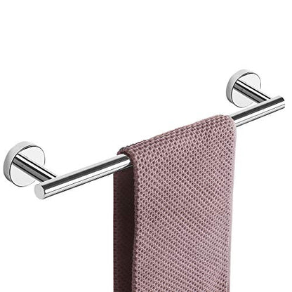 NearMoon Bath Towel Bar, Thicken Stainless Steel Shower Towel Rack Holder Wall Mounted for Bathroom, 20-lnch Overall Length-17-lnch Usable Hanging Space (1 Pack, Chrome Finish) - color: Chrome Finish, size: 20 Inch