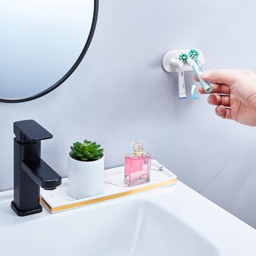 Electric Toothbrush Head Holder, Toothbrush Holders Wall Mounted, Adhesive Tooth Brush Head Holder Organiser, Electric Toothbrushs Holder, Shower Tooth Brushing Holder (White, Small) - color: White, size: Small