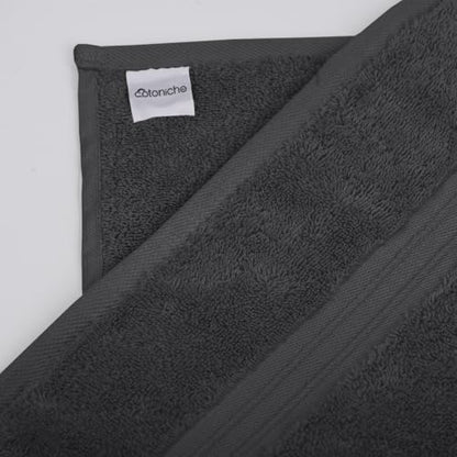 6 Piece Home Towel Set - Soft & Cozy - 100% Cotton, Modern, Hotel Quality, Includes 2 Bath Towels (28" x 56"), 2 Bathroom Hand Towels (16"x28") and 2 Wash Cloths (12"x12") - Anthracite Gray - color: Anthracite, size: 6-Piece Bath Towel Sets