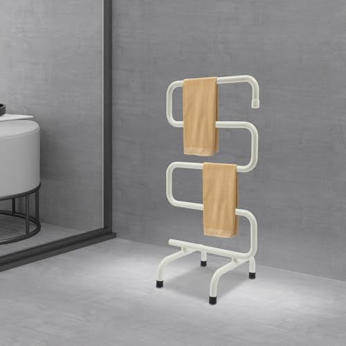Heated Towel Warmer, Freestanding & Wall-Mounted Towel Rack with Built-in Switch, Overheat Protection & Constant Temperature Control for Bathroom and Spa