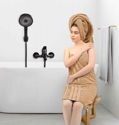 Bath Towels Set of 4 Extra Large Towels set, 30x60 In, 100% Uzbek Cotton 600 GSM Oeko-TEX Larger & Lighter Weight, Quicker to Dry Super Soft and Absorbent Perfect for Bathroom–Desert Beige - color: Beige