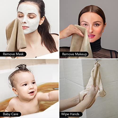 Microfiber Facial Cloths Fast Drying Washcloth 12inch x 12inch (2pack, Cream) - color: Cream, size: 1 Count (Pack of 2)